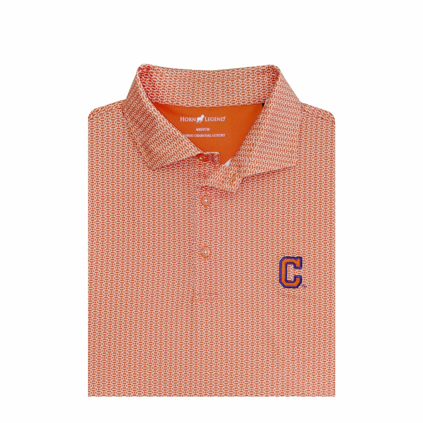 HL Orange Football Print Polo