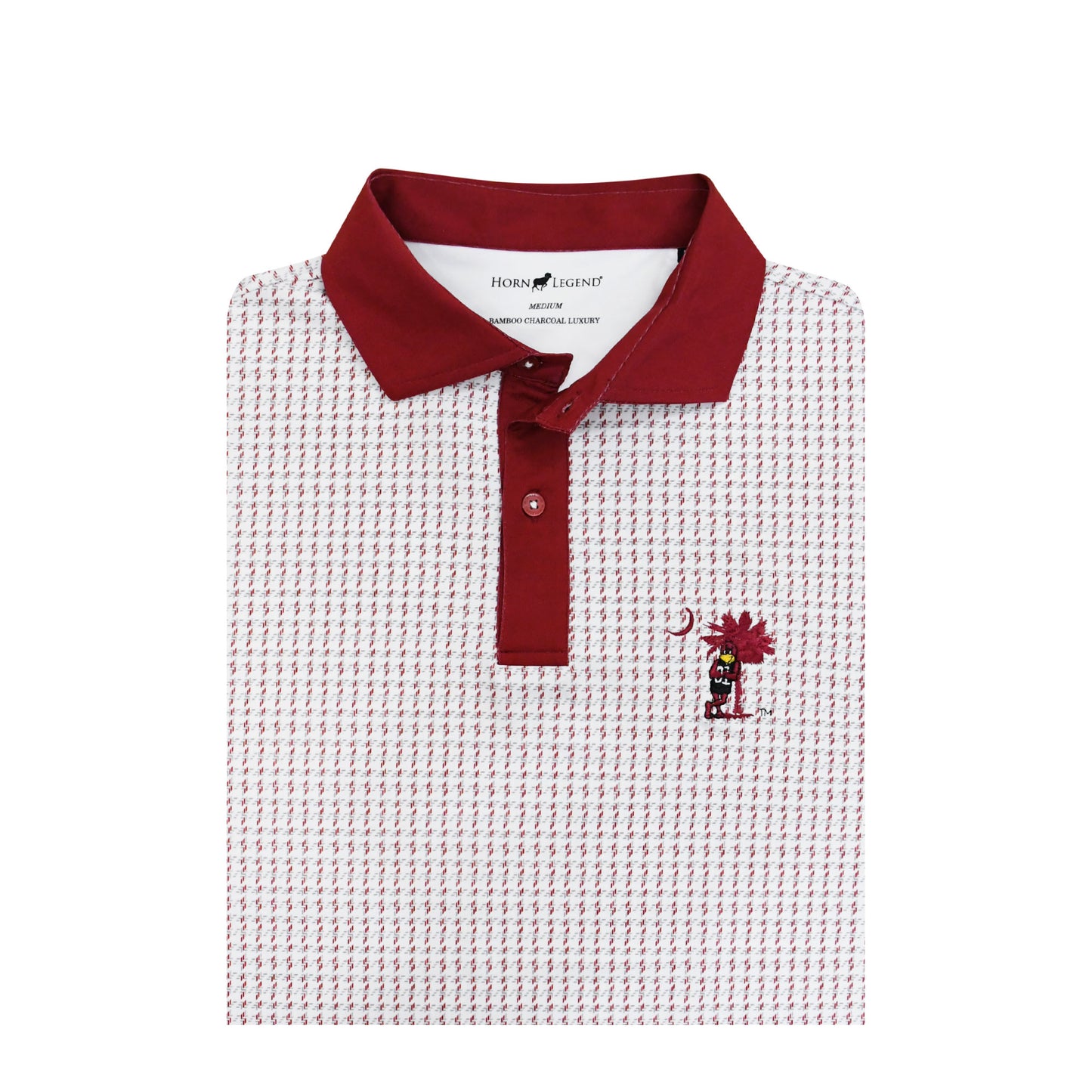 HL7079 South Carolina Gamecock Houndstooth Polo