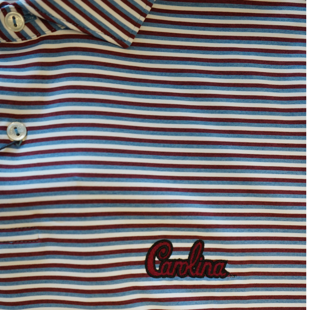 Peter Millar Striped "Carolina" Script polo