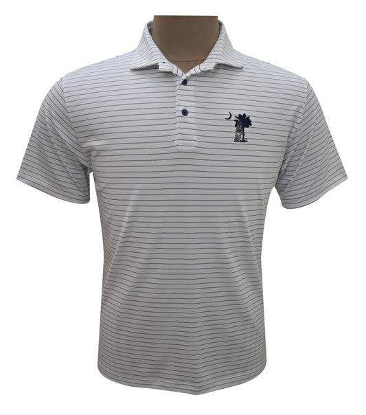 HL Sport White/Navy Stripe Bulldog on Tree Polo