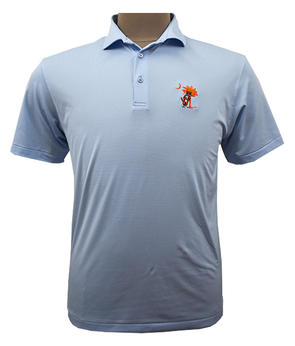 HL Sport Clemson Light Blue/White Stripe Polo