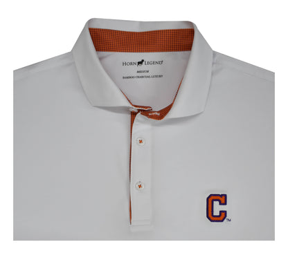 HL Sport Solid White w/ Orange Trim Polo