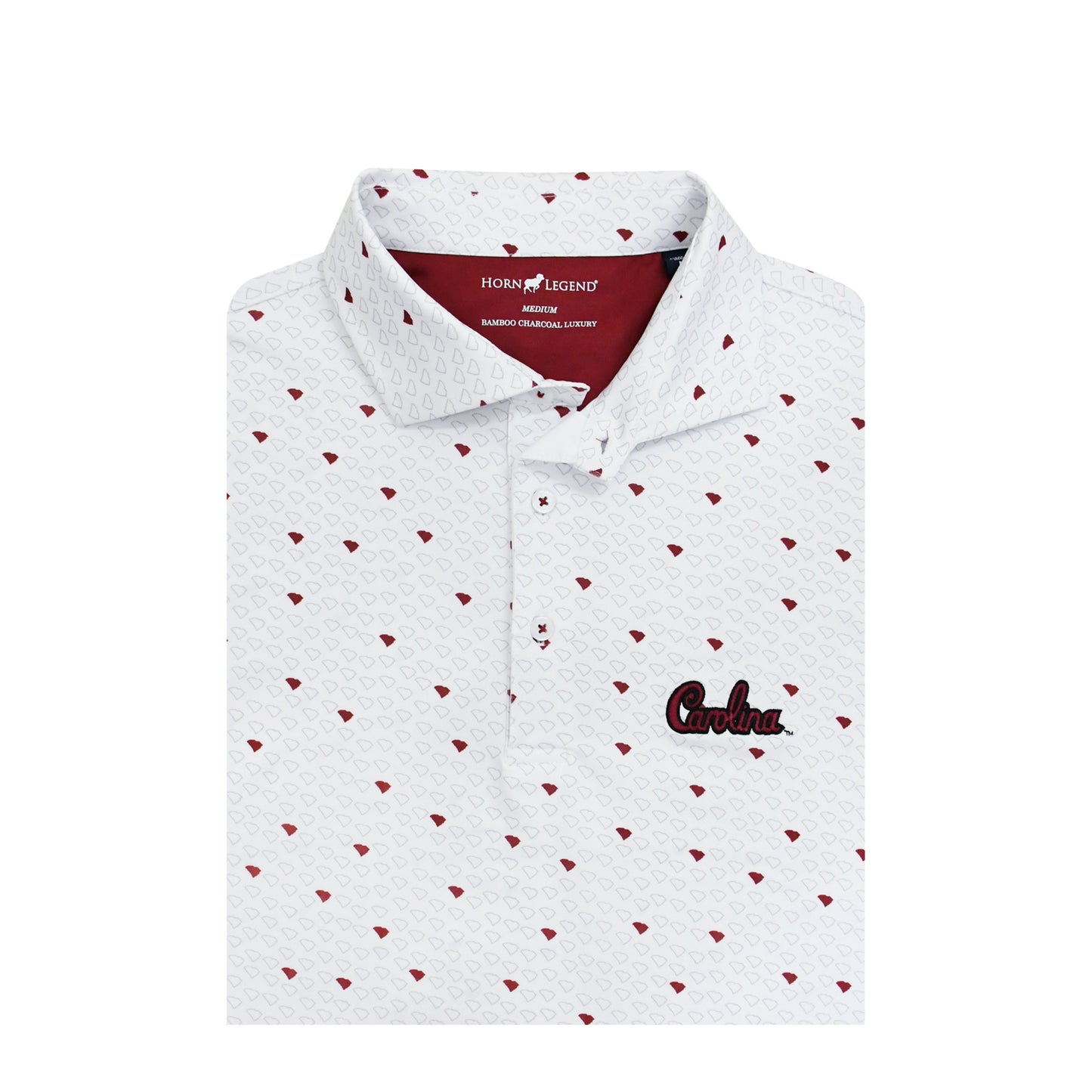HL2034SC South Carolina Carolina Script Geo Print Polo