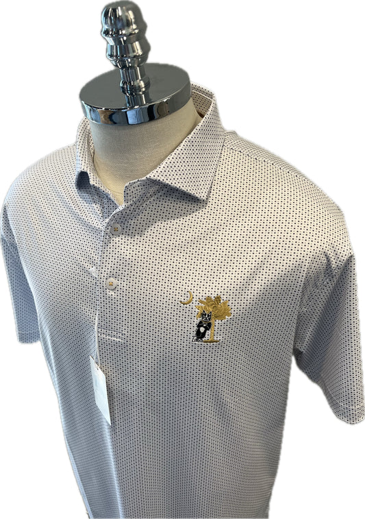 Wofford Terrier Leaning on Tree Polo